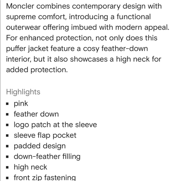 NWOT Pink Mocler Hooded Puff Jacket - Picture 9 of 9